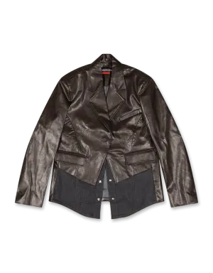 Hybrid Faux-Leather Blazer
