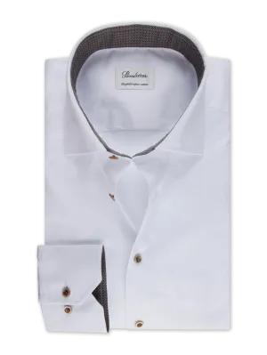 ID24893-Stenstroms White Brown Button Shirt