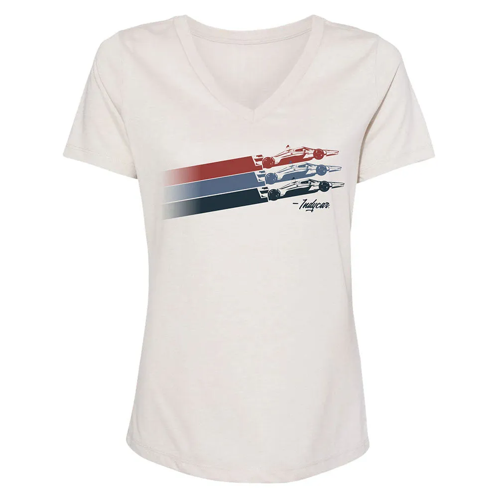 INDYCAR Stripe Car V-Neck T-Shirt