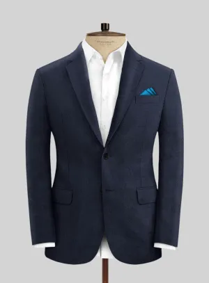 Italian Prato Oxford Blue Linen Jacket