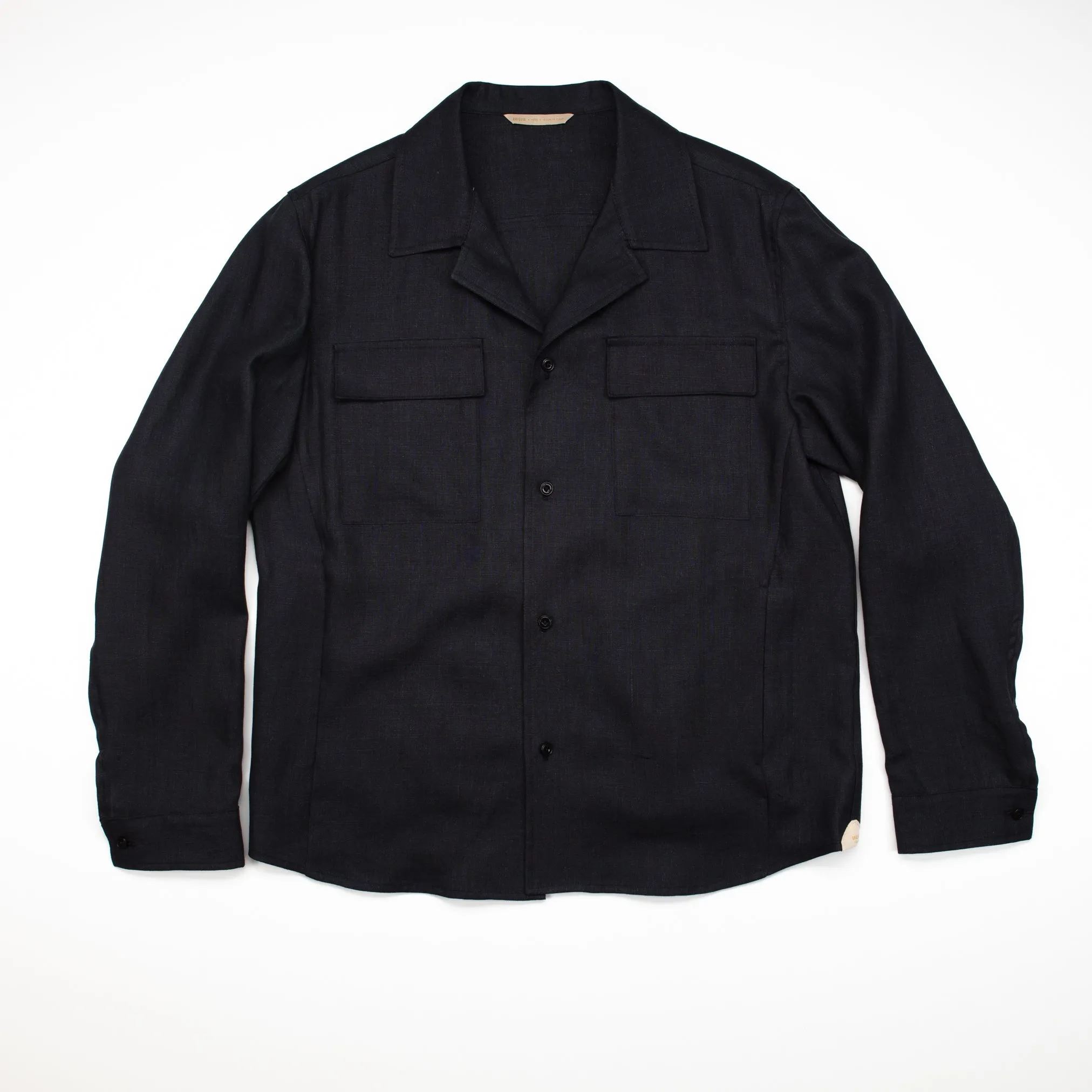 John Shirt Jacket in Black Linen