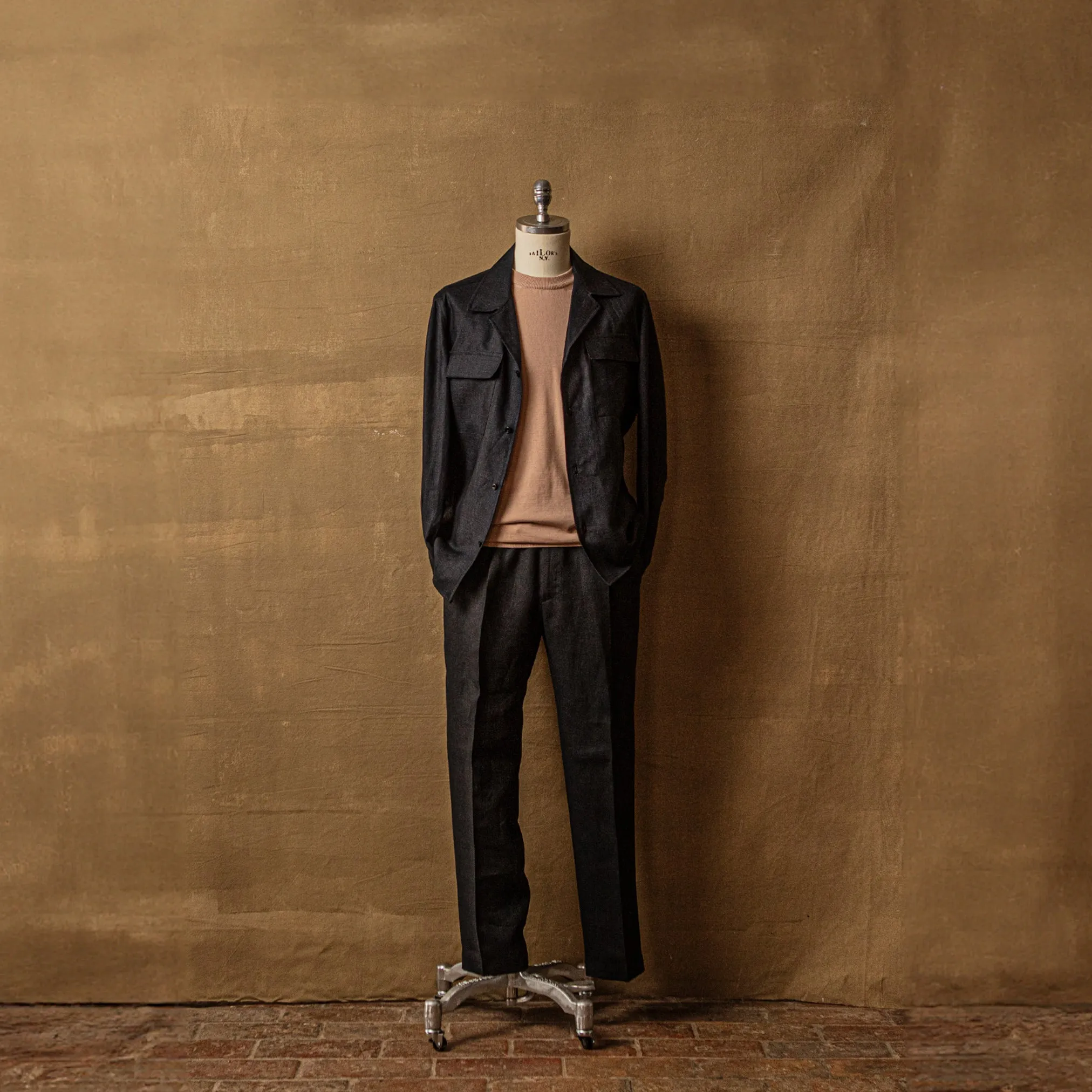 John Shirt Jacket in Black Linen