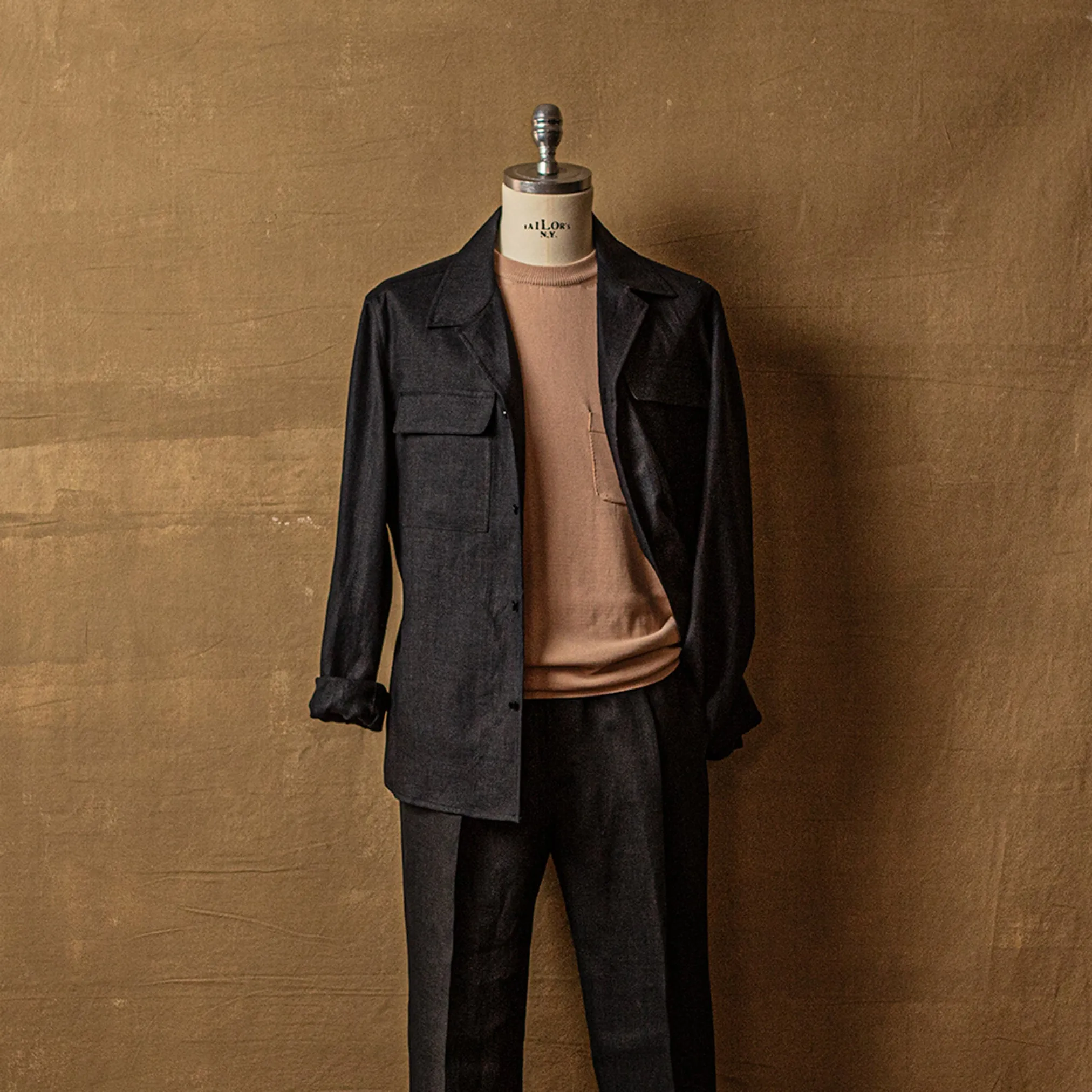 John Shirt Jacket in Black Linen