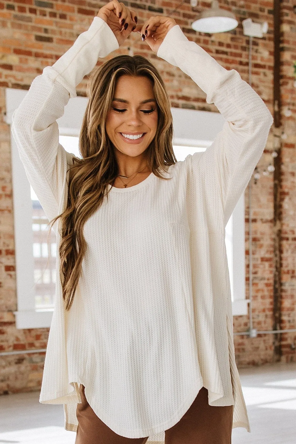 Jules Waffle Knit Oversized Top | DROPSHIP