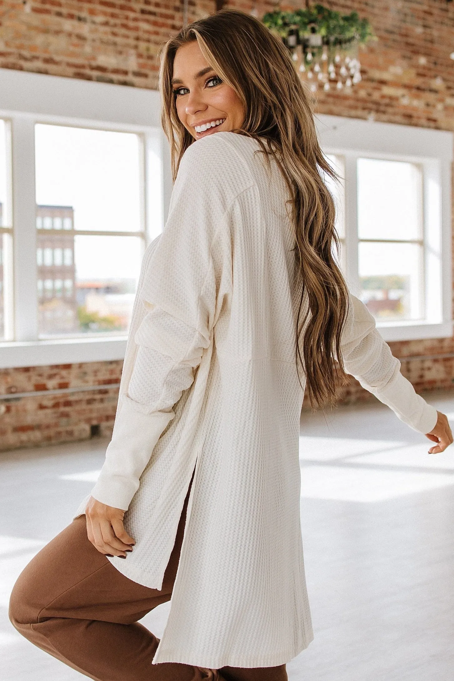 Jules Waffle Knit Oversized Top | DROPSHIP