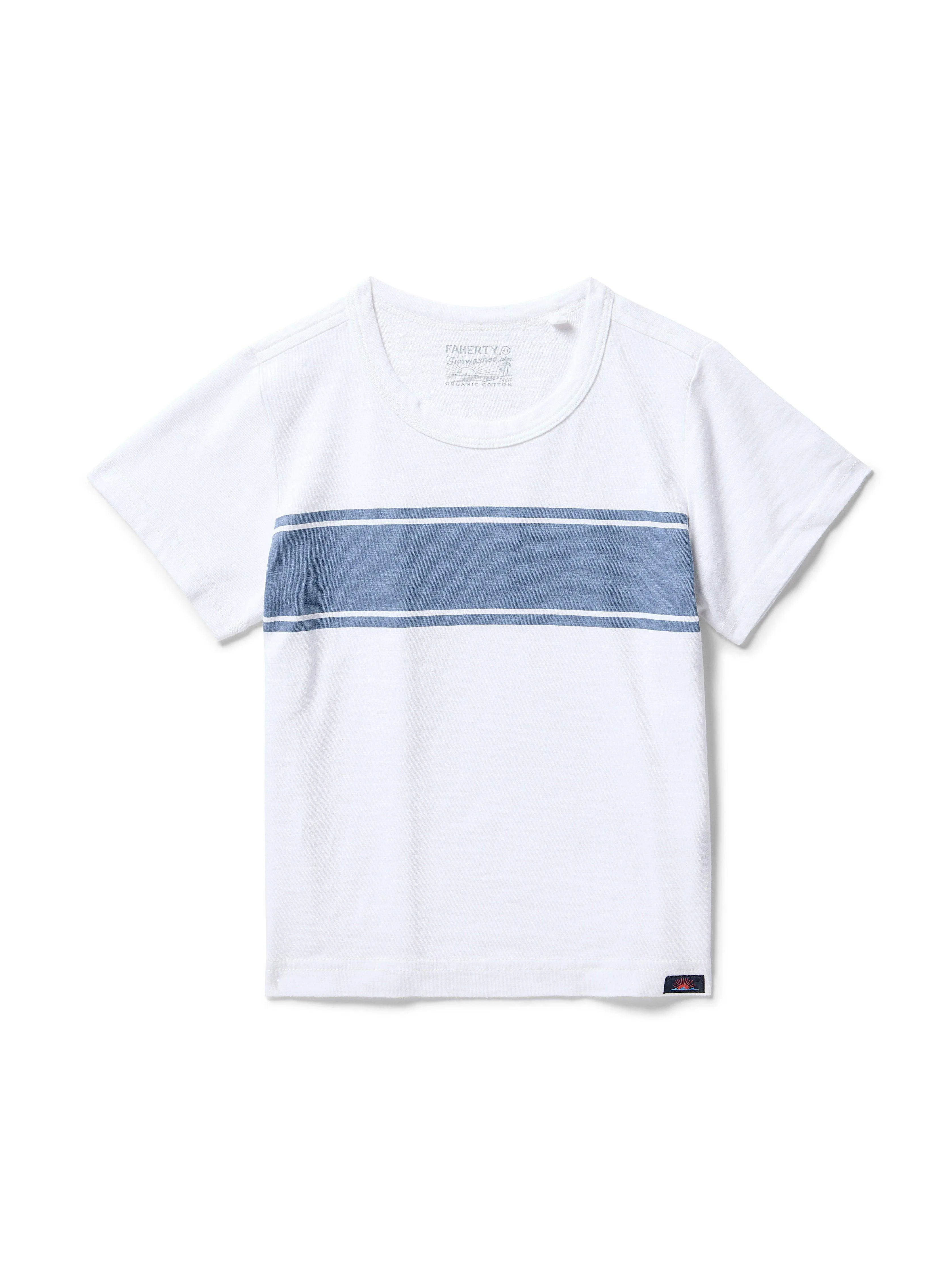 Kids Surf Stripe Sunwashed Tee - White Surf Stripe