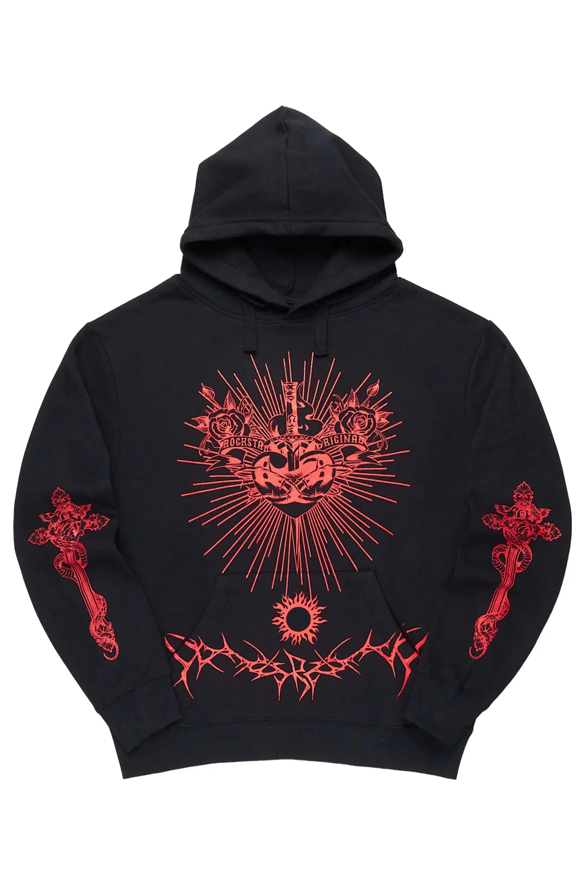 Leander Black Graphic Hoodie