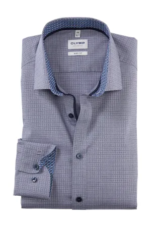 Level 5 Body Fit Micro Print Shirt - Marine