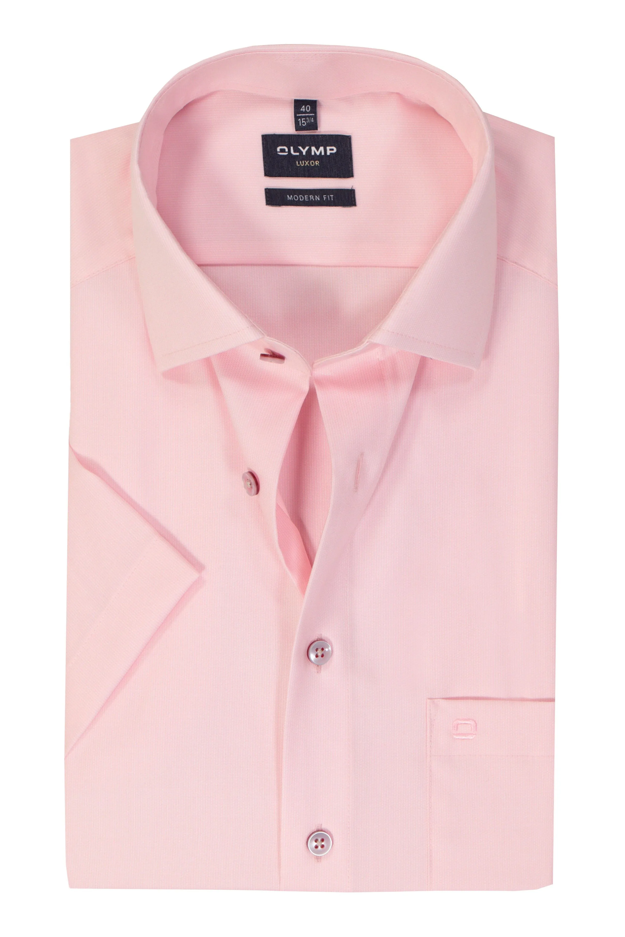 Luxor Modern Fit Plain Short Sleeve Shirt - Rose Pink