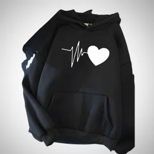 Lyza Heart Print Hoodie