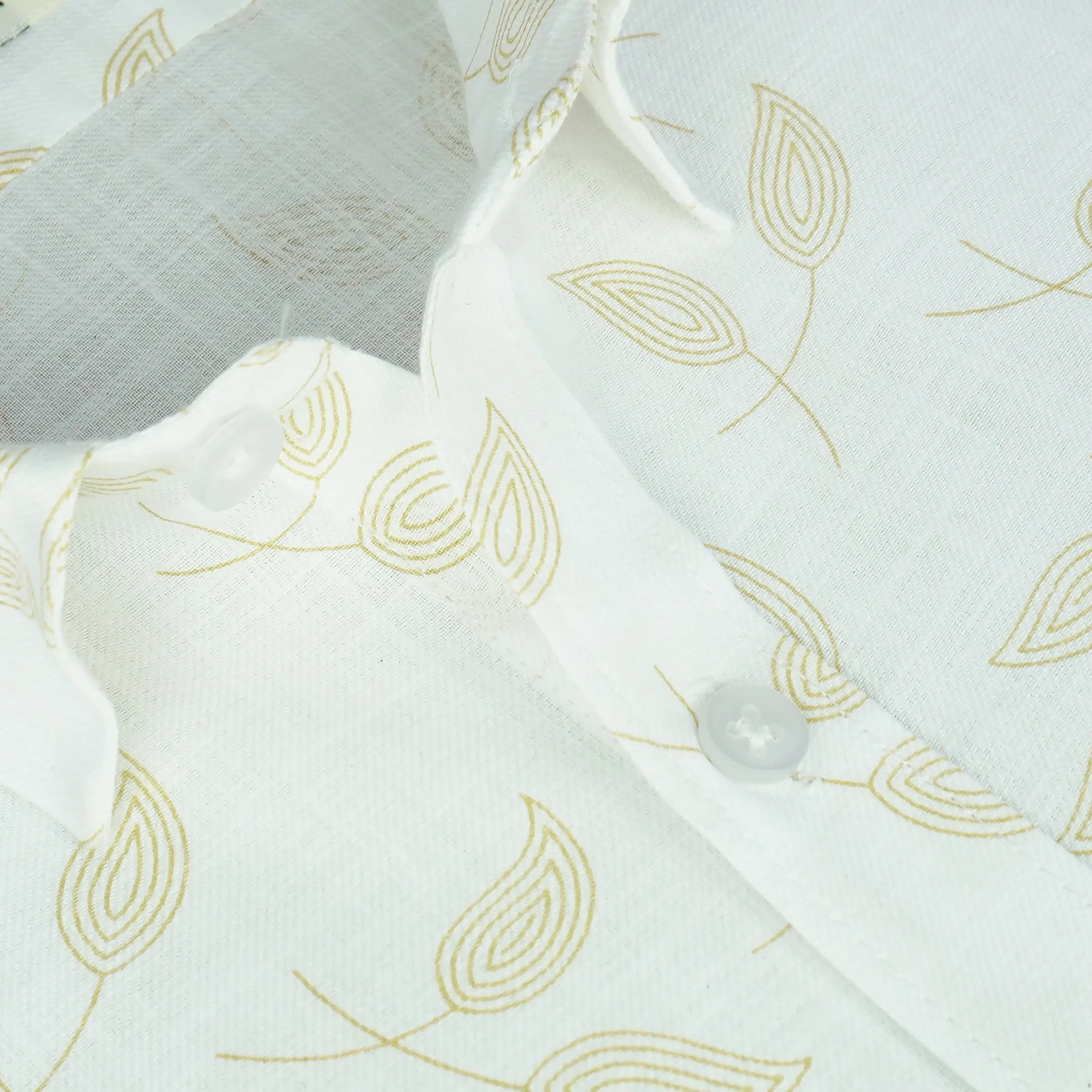 Men's 100% Cotton Printed Half Sleeves Shirt (Gold)