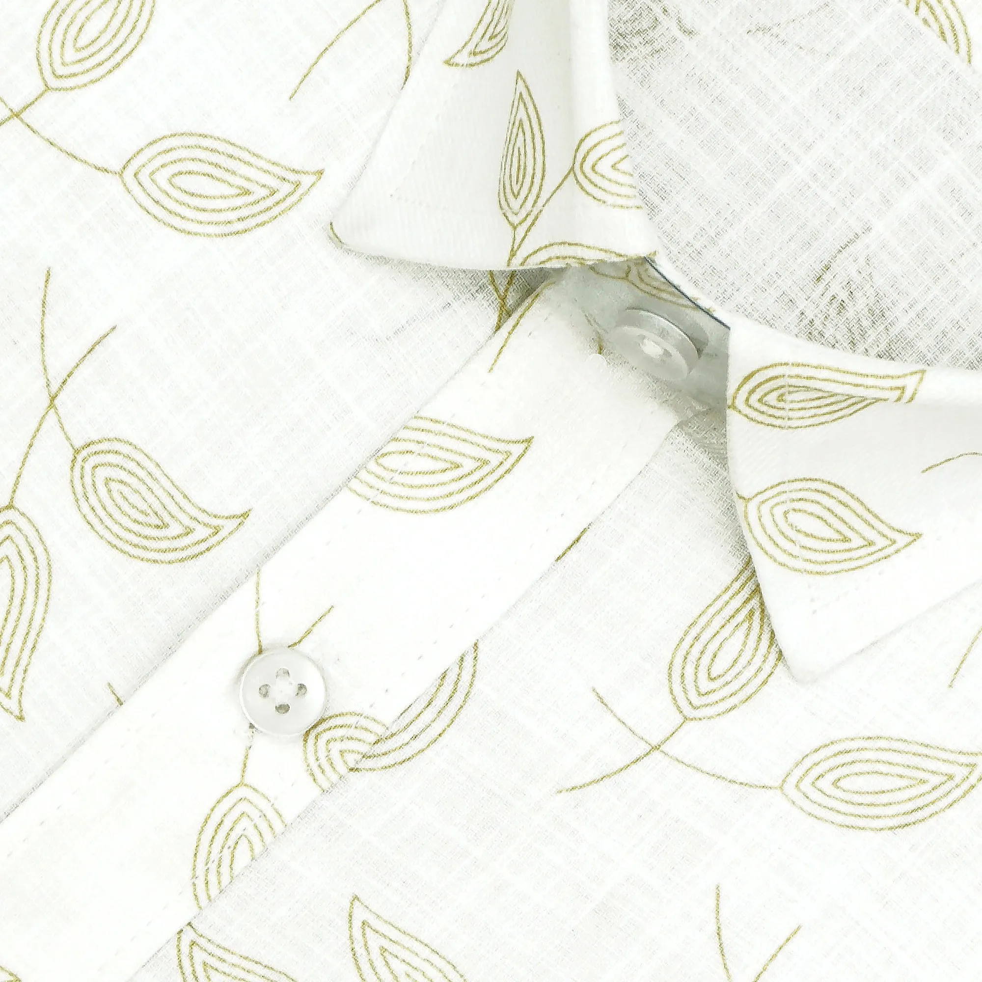 Men's 100% Cotton Printed Half Sleeves Shirt (Gold)