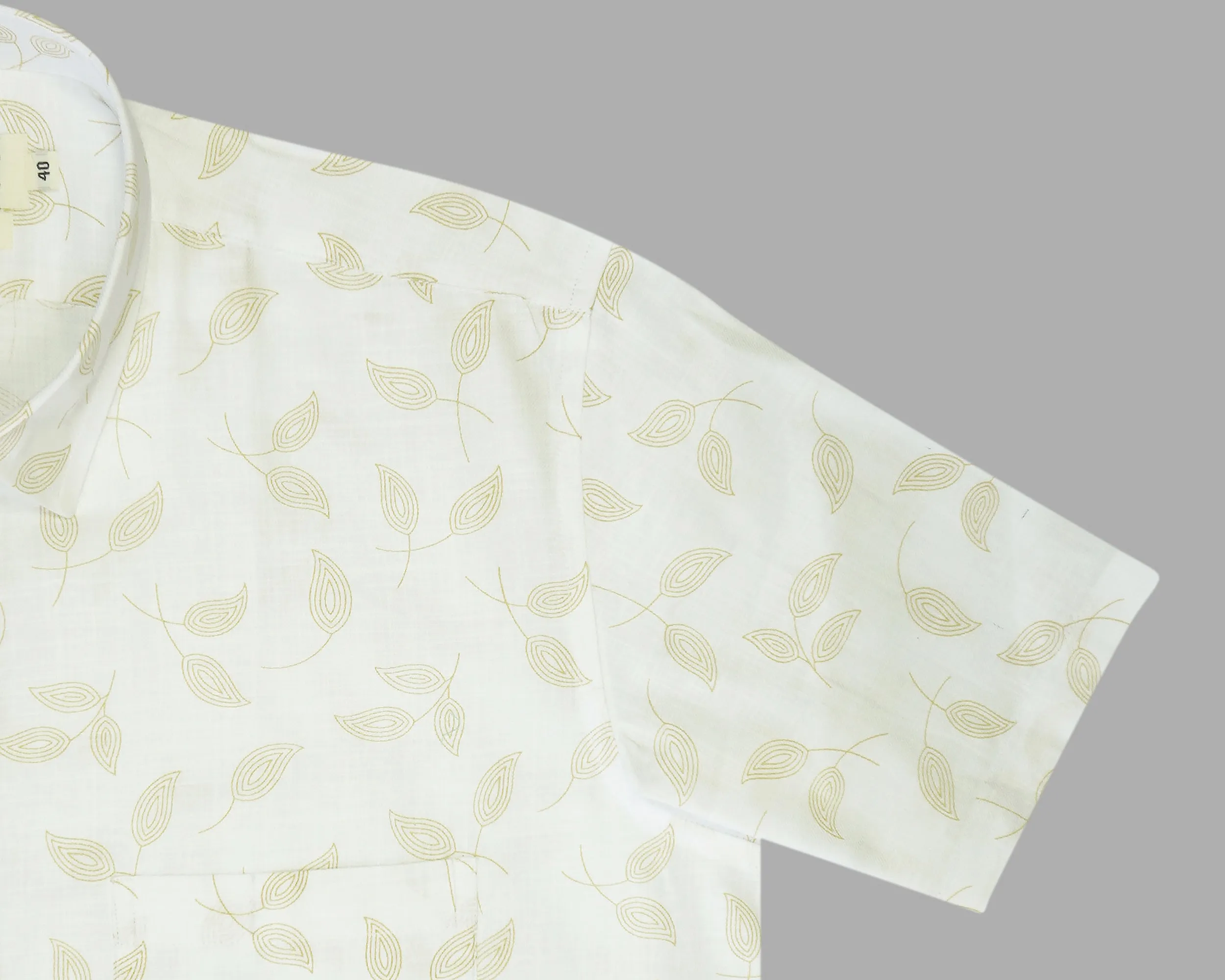 Men's 100% Cotton Printed Half Sleeves Shirt (Gold)