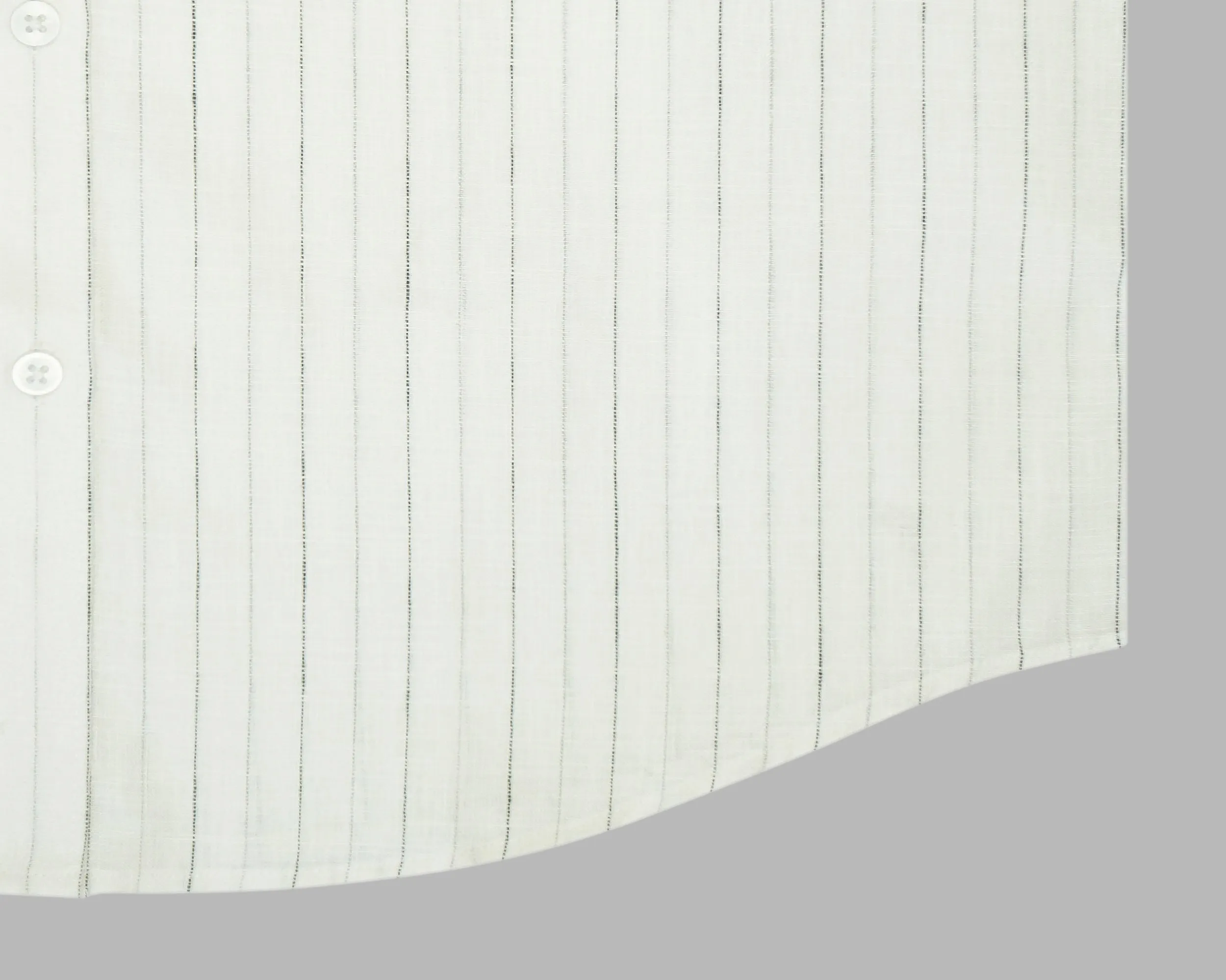 Men's Cotton Linen Striped Half Sleeves Shirt (Black)