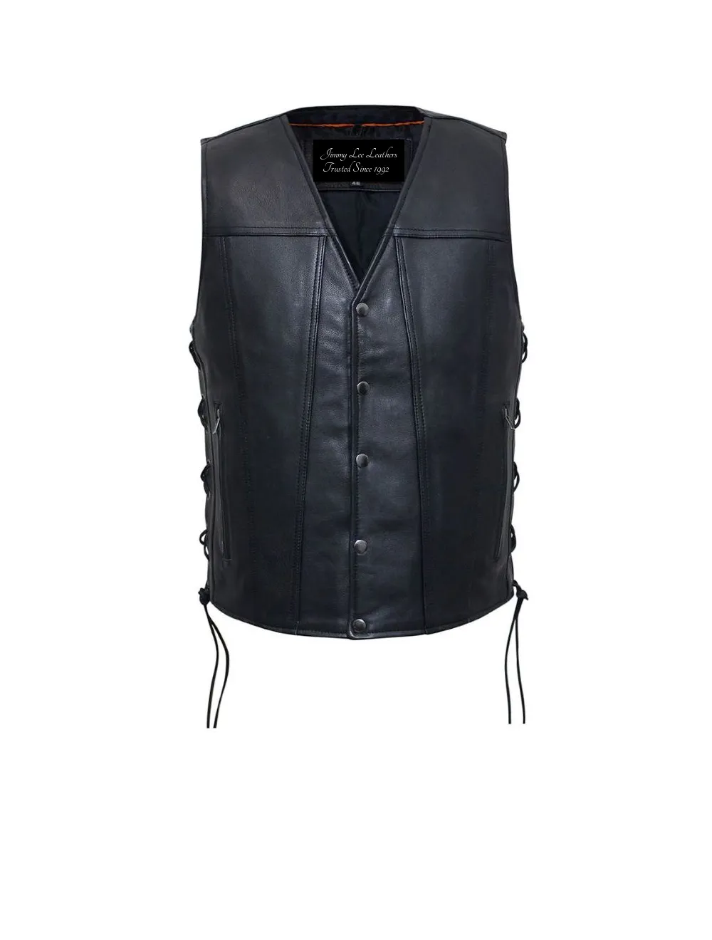 Mens Naked Leather Gambler Vest Side Laces
