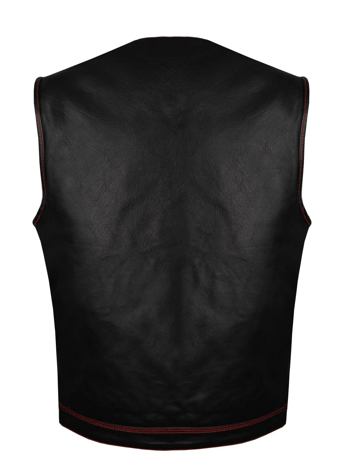 Mens SOA Vest Red Thread Club Vest, Conceal Carry Pockets, Red Paisley Lining no collar