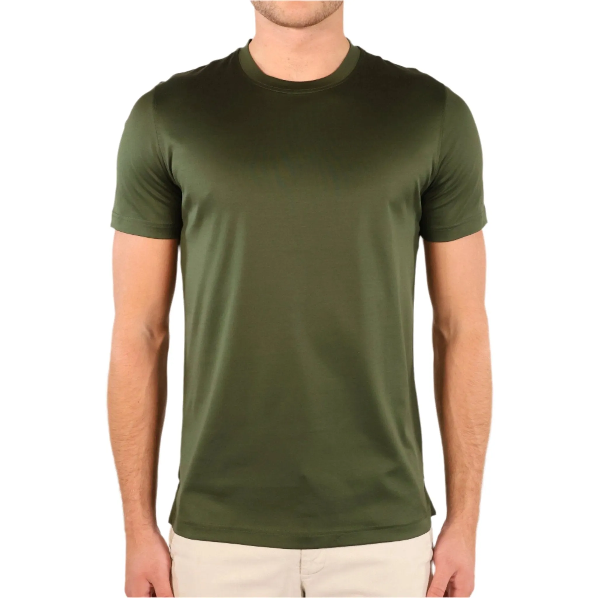 Mercerized Cotton T-Shirt Dark Green