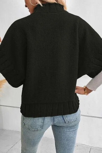 Multipurpose Short Sleeve Mock Neck Sweater