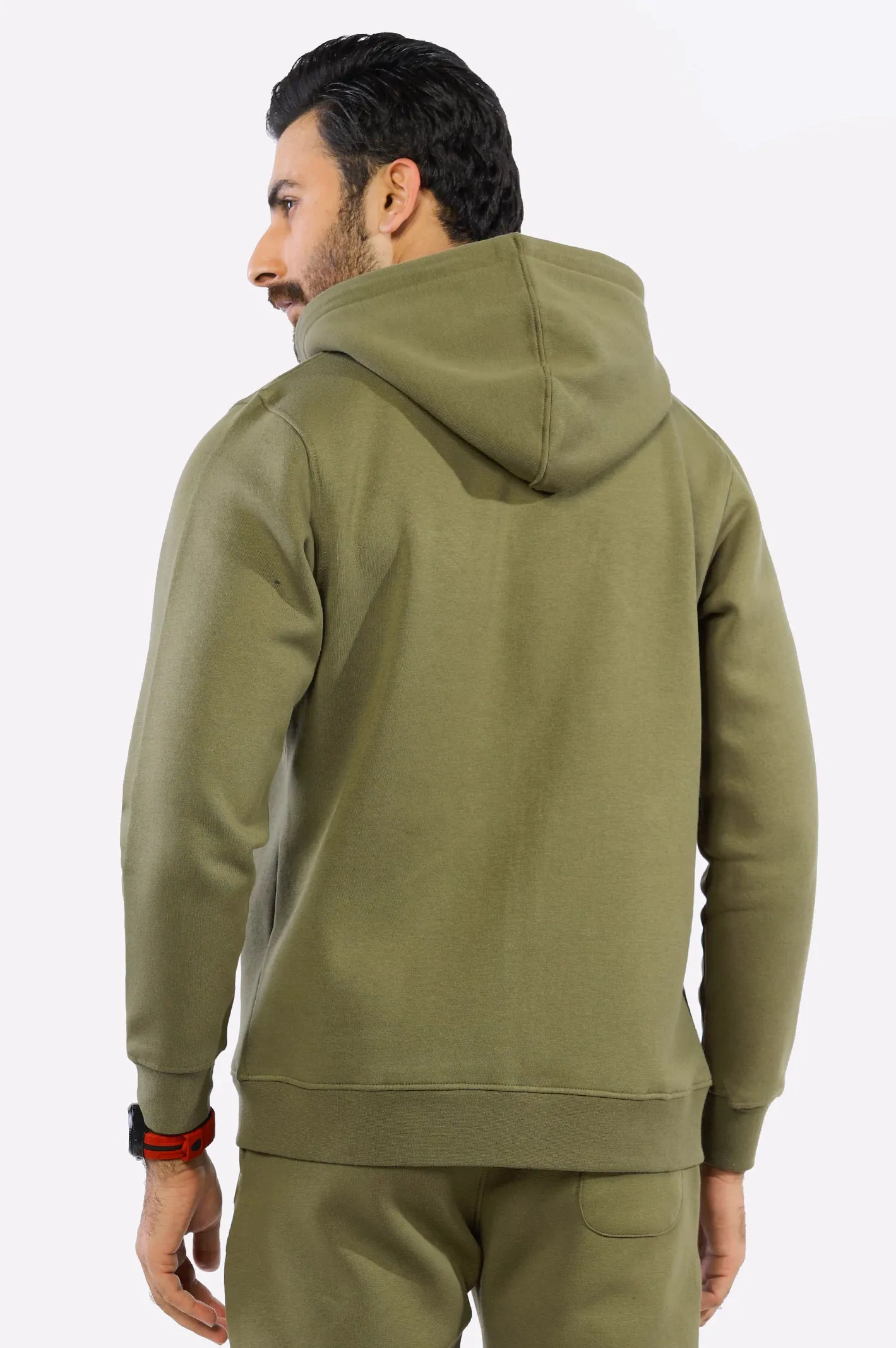 Olive Zipper Hoodie for Mens