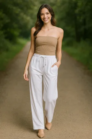 Olivia Drawstring Waist Linen Pants