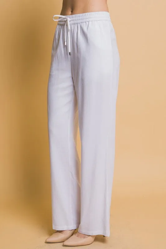 Olivia Drawstring Waist Linen Pants