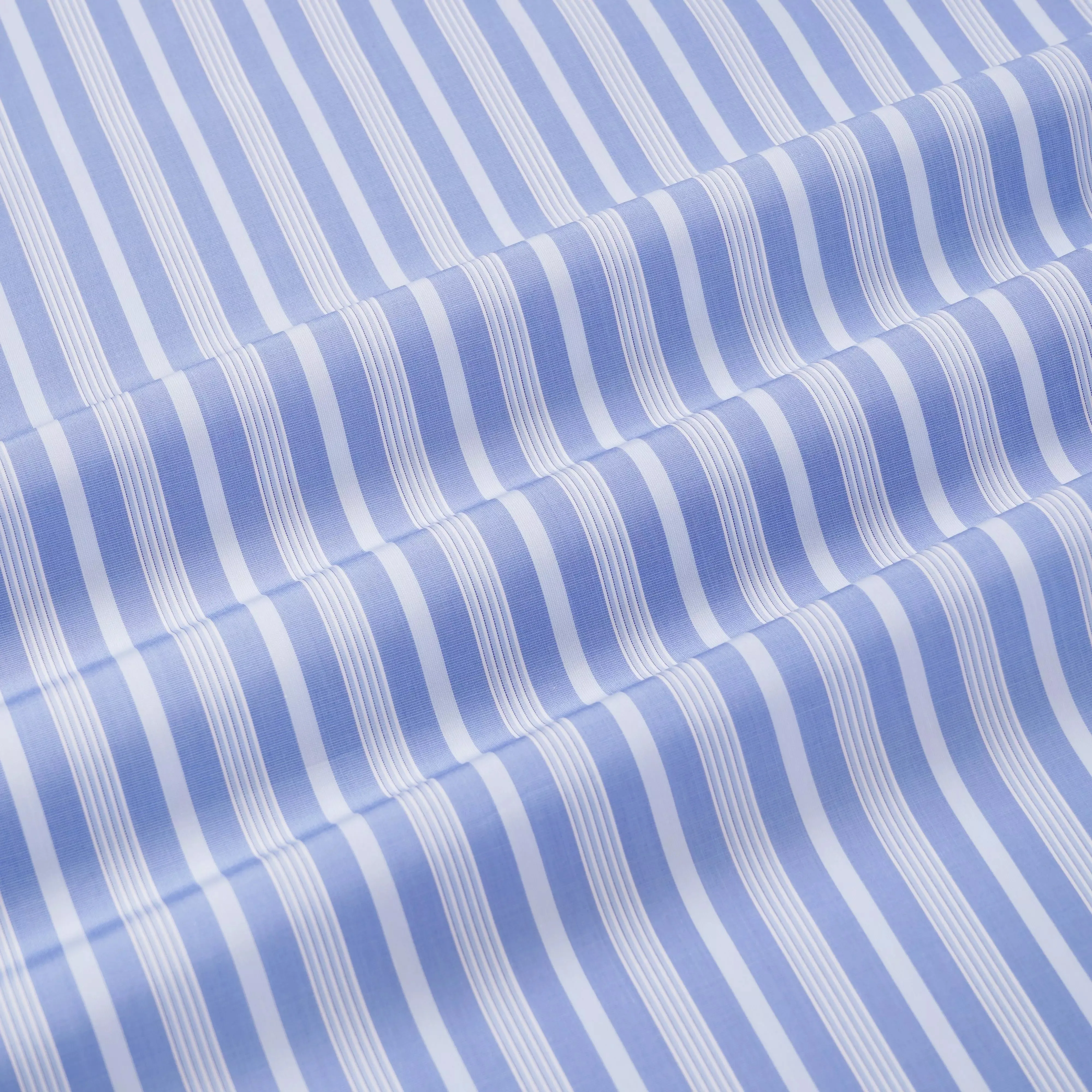 Pale Blue & Blue Tailored Fit Bedford Stripe Dress Shirt
