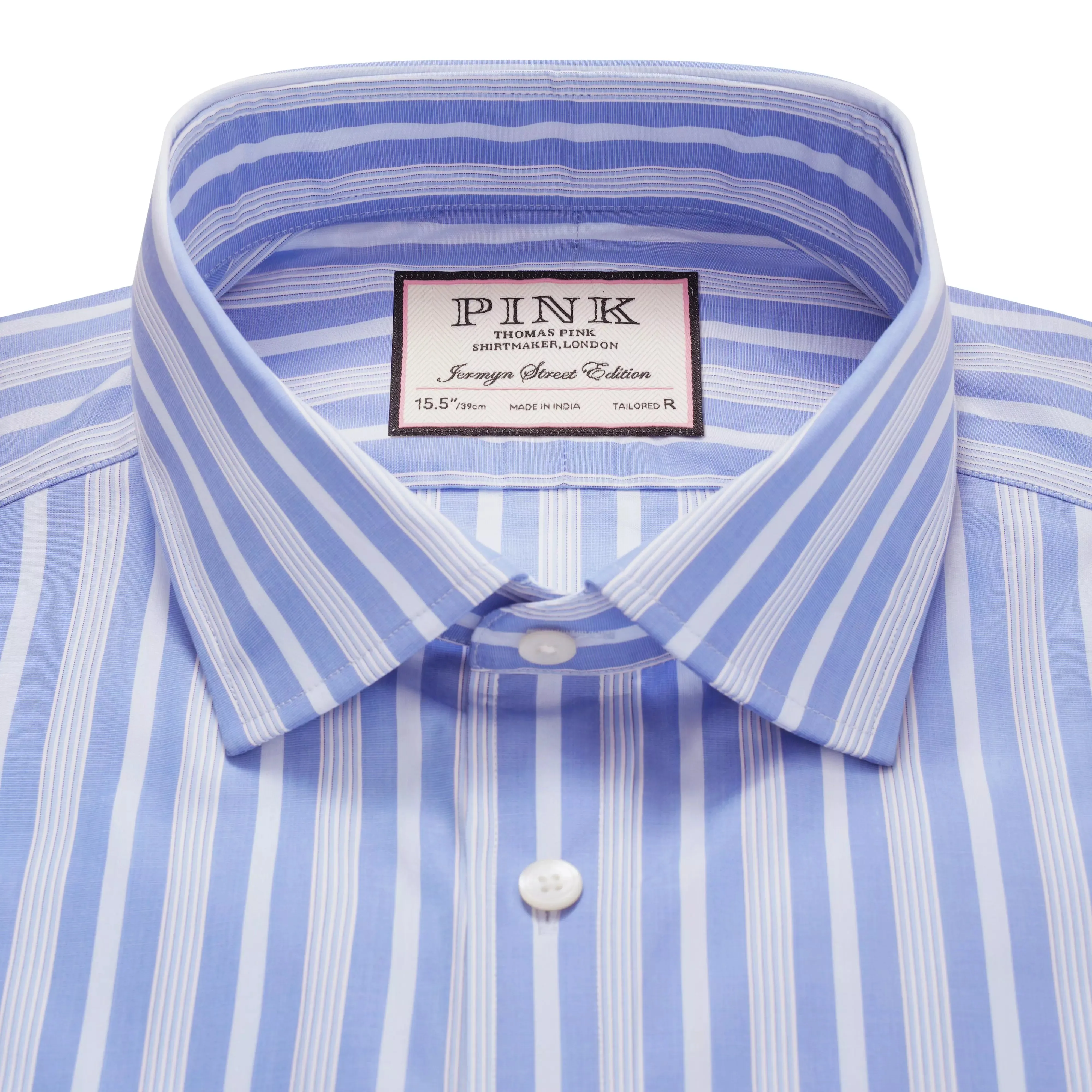 Pale Blue & Blue Tailored Fit Bedford Stripe Dress Shirt