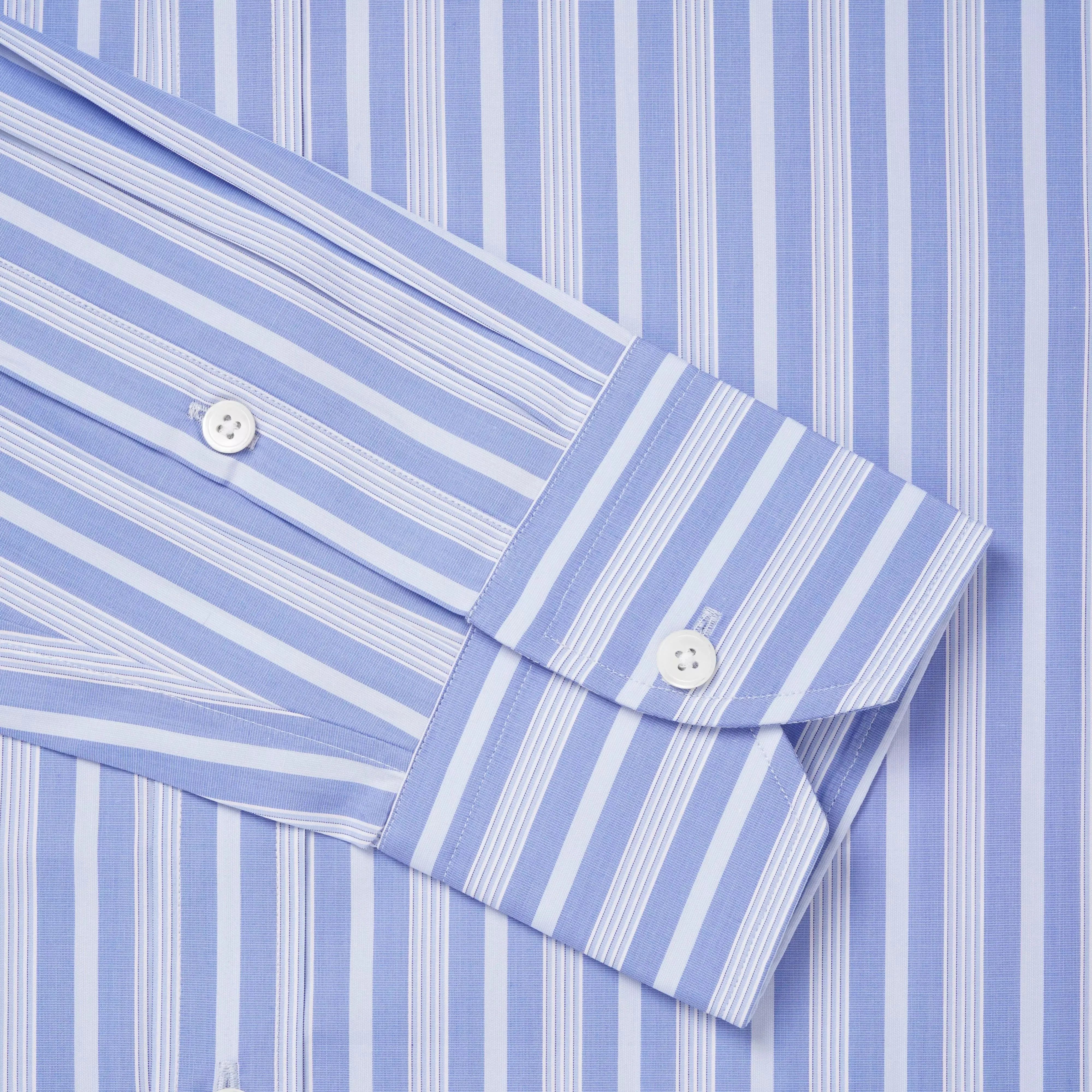 Pale Blue & Blue Tailored Fit Bedford Stripe Dress Shirt