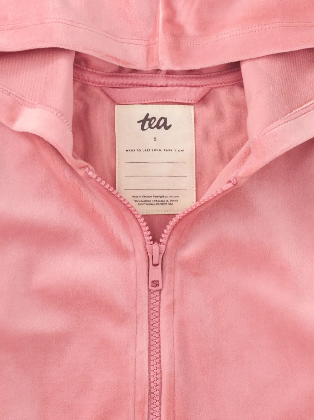 Pom Pom Ear Velour Hoodie -  Mauveglow by Tea Collection - FINAL SALE