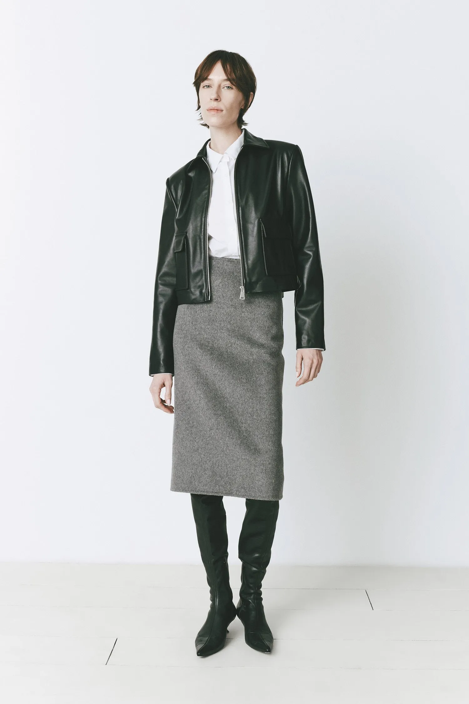 Pri Cropped Leather Jacket
