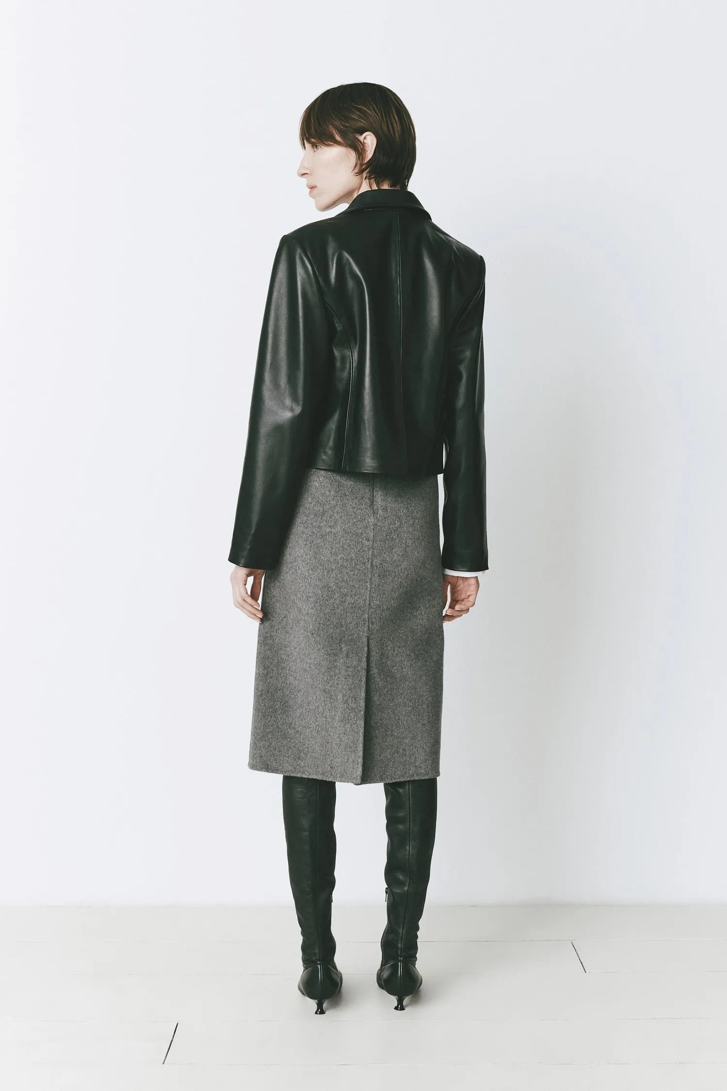 Pri Cropped Leather Jacket