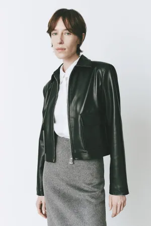 Pri Cropped Leather Jacket