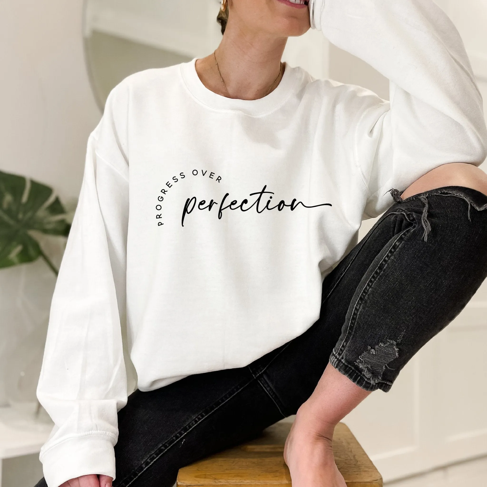 Progress Over Perfection Sweater