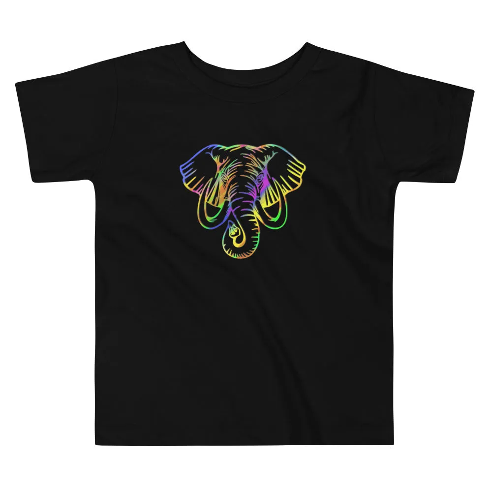 RAINBOW ELEPHANT HEAD TODDLER T-SHIRT