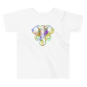 RAINBOW ELEPHANT HEAD TODDLER T-SHIRT