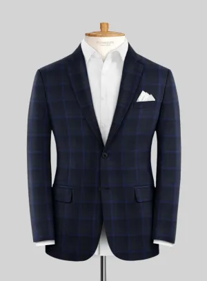 Reda Diesel Blue Checks Wool Jacket