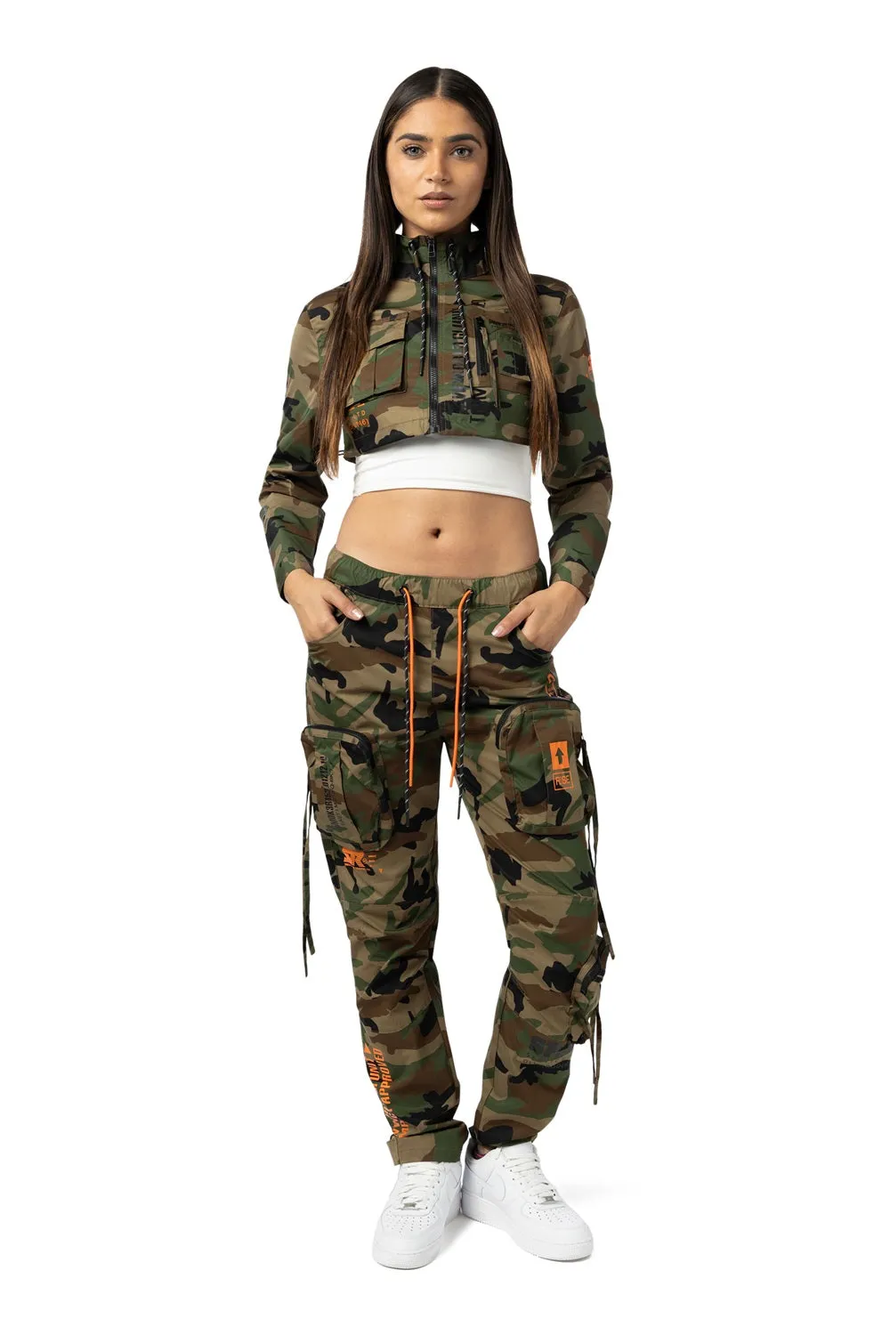 Relaxed Slouch Utility Cargo Pants - Wood Camo