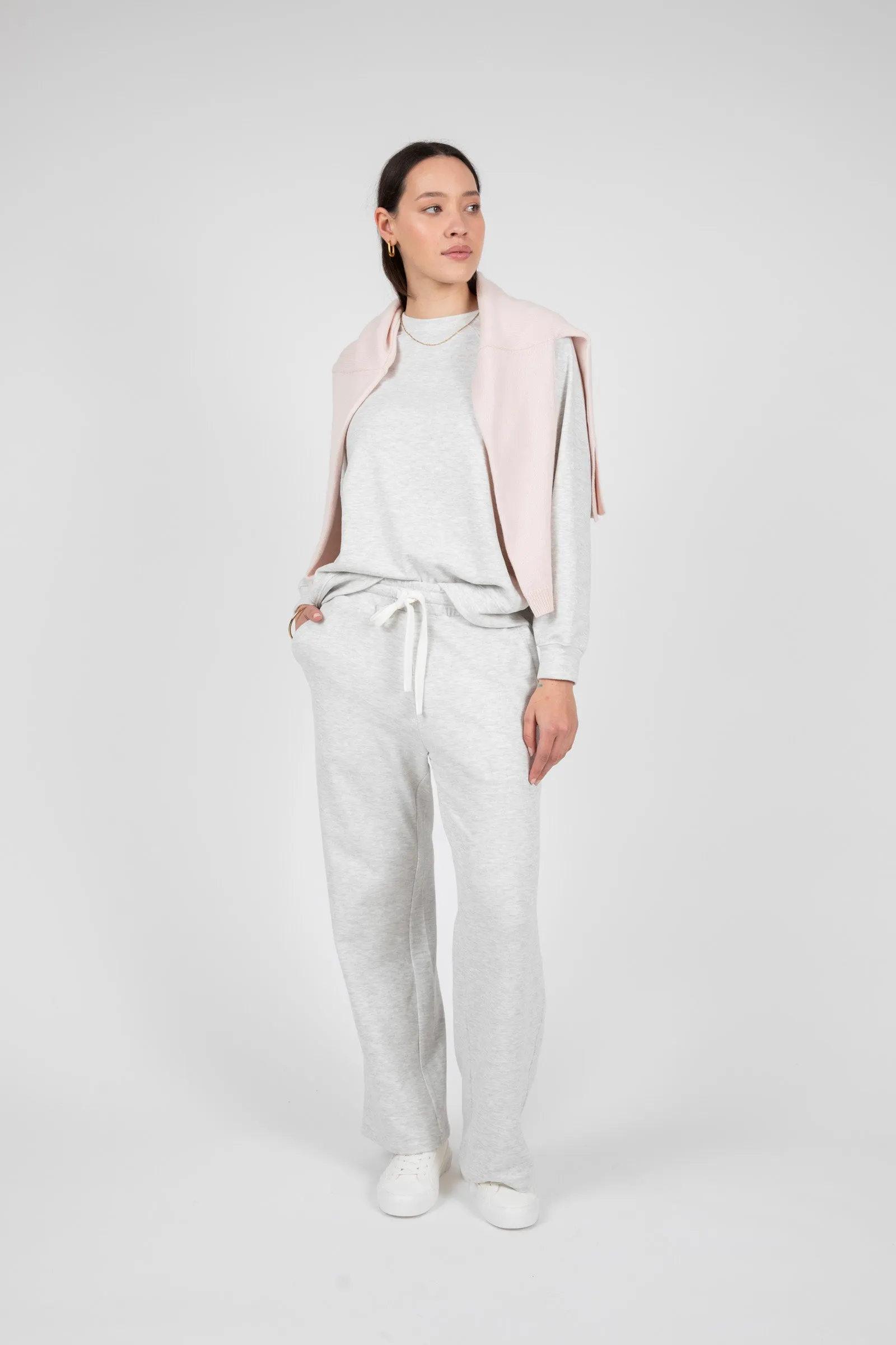 Restore Wide Leg Pant - Silver Marle