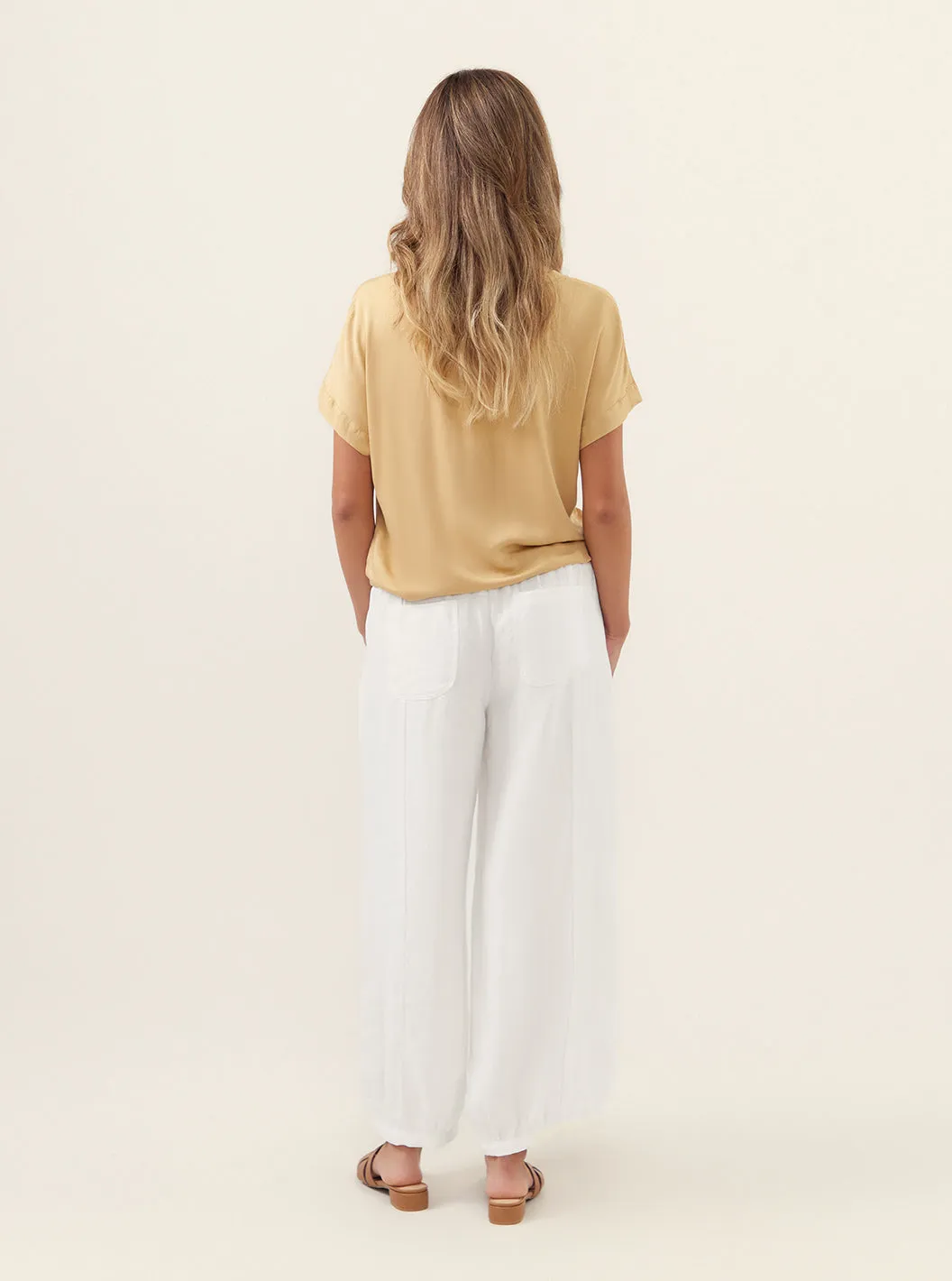 Sadhu French Linen Pants White