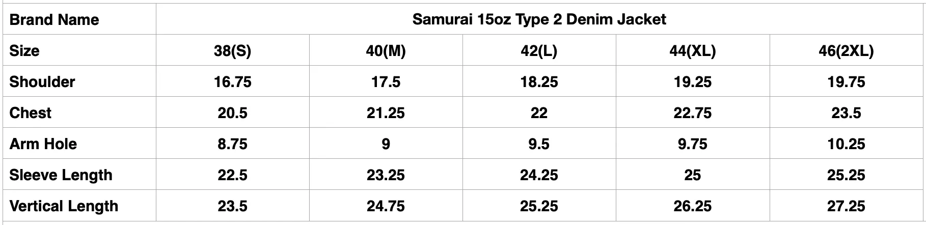 Samurai 15oz Type 2 Denim Jacket