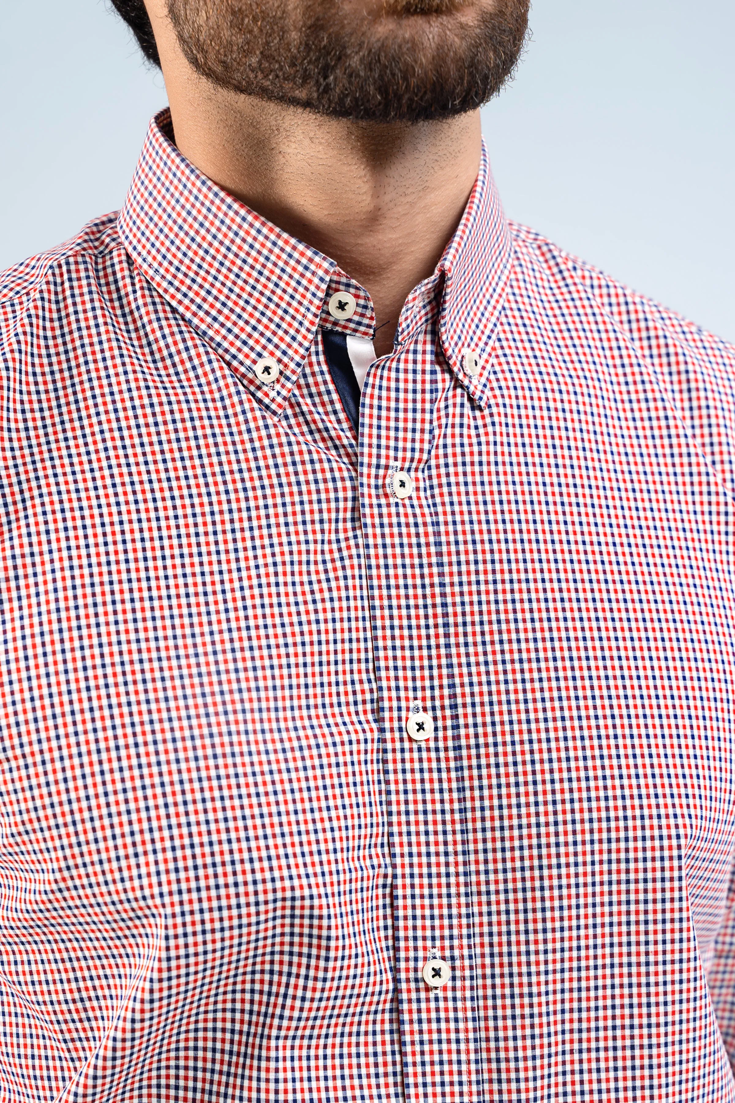 SEMI FORMAL SHIRTS NAVY MAROON CHECK