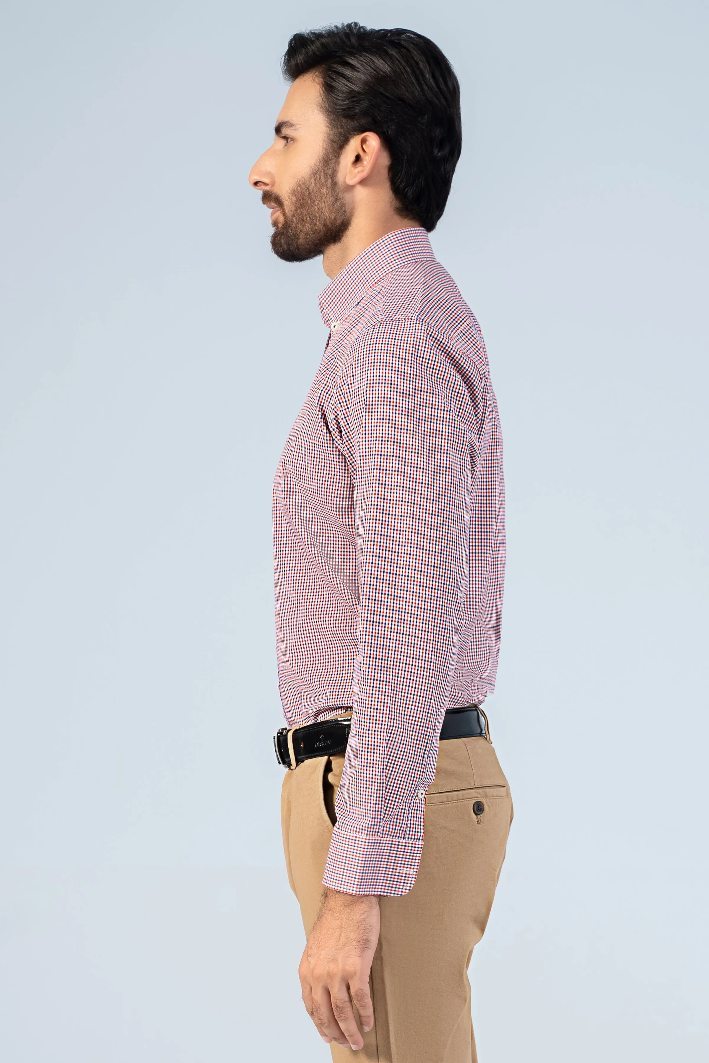 SEMI FORMAL SHIRTS NAVY MAROON CHECK