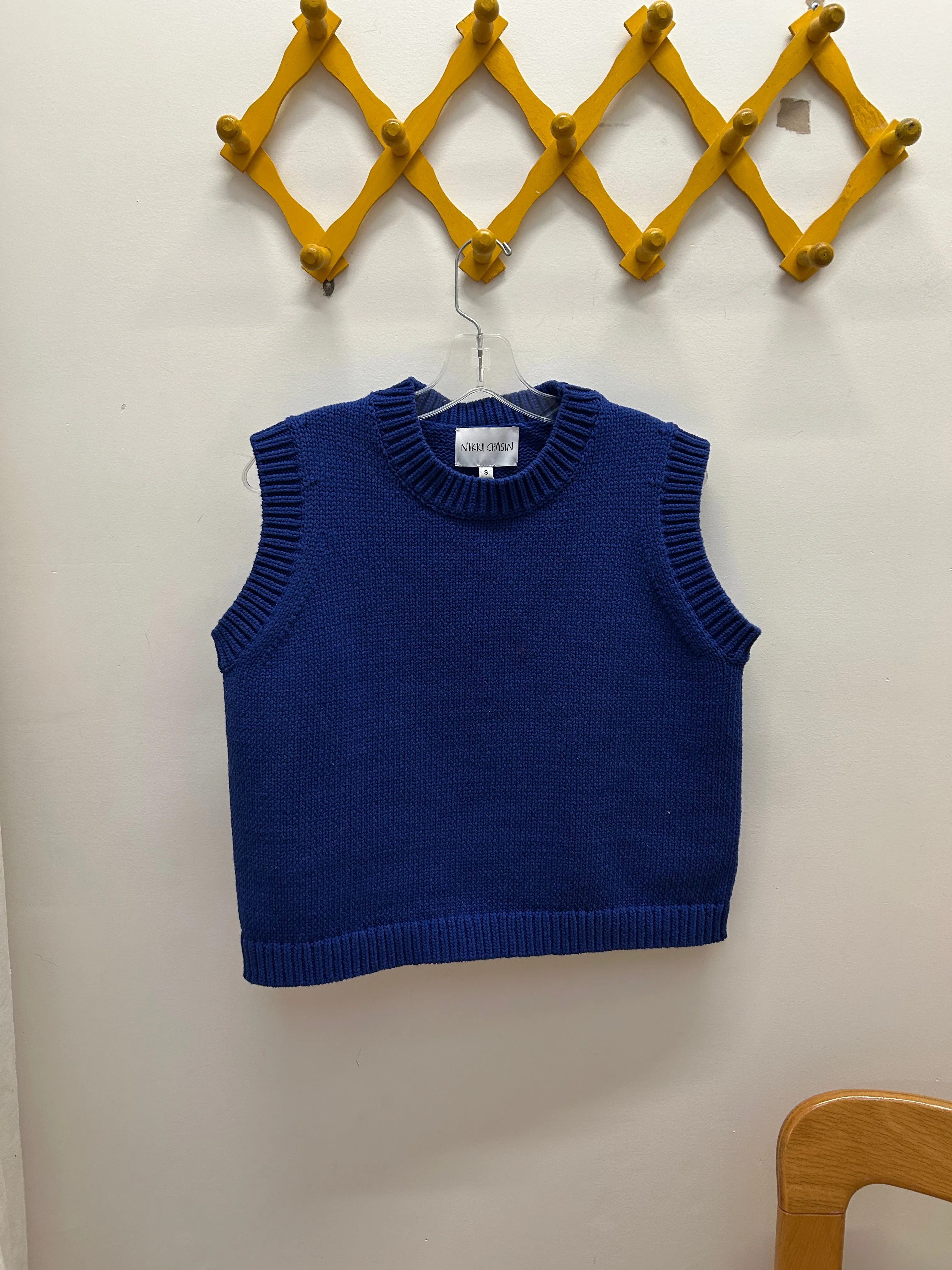 Shape Cotton Vest - Lapis