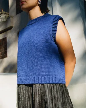 Shape Cotton Vest - Lapis