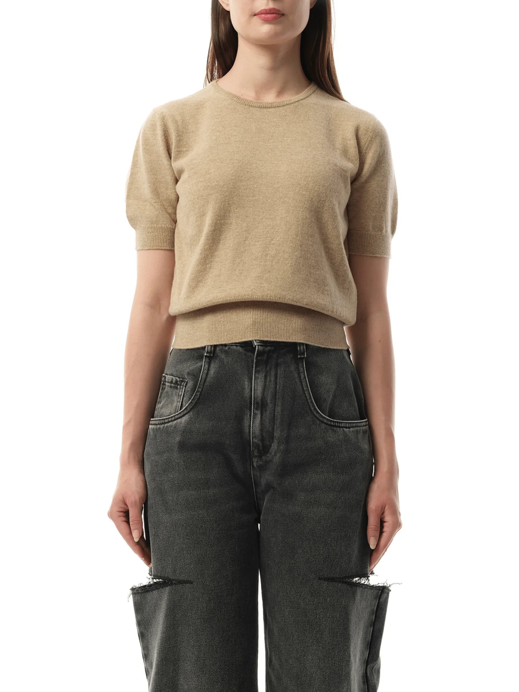Short Sleeve Sweater in Walnut