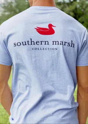 Southern Marsh Authentic Tee - Washed Sky Blue Heather
