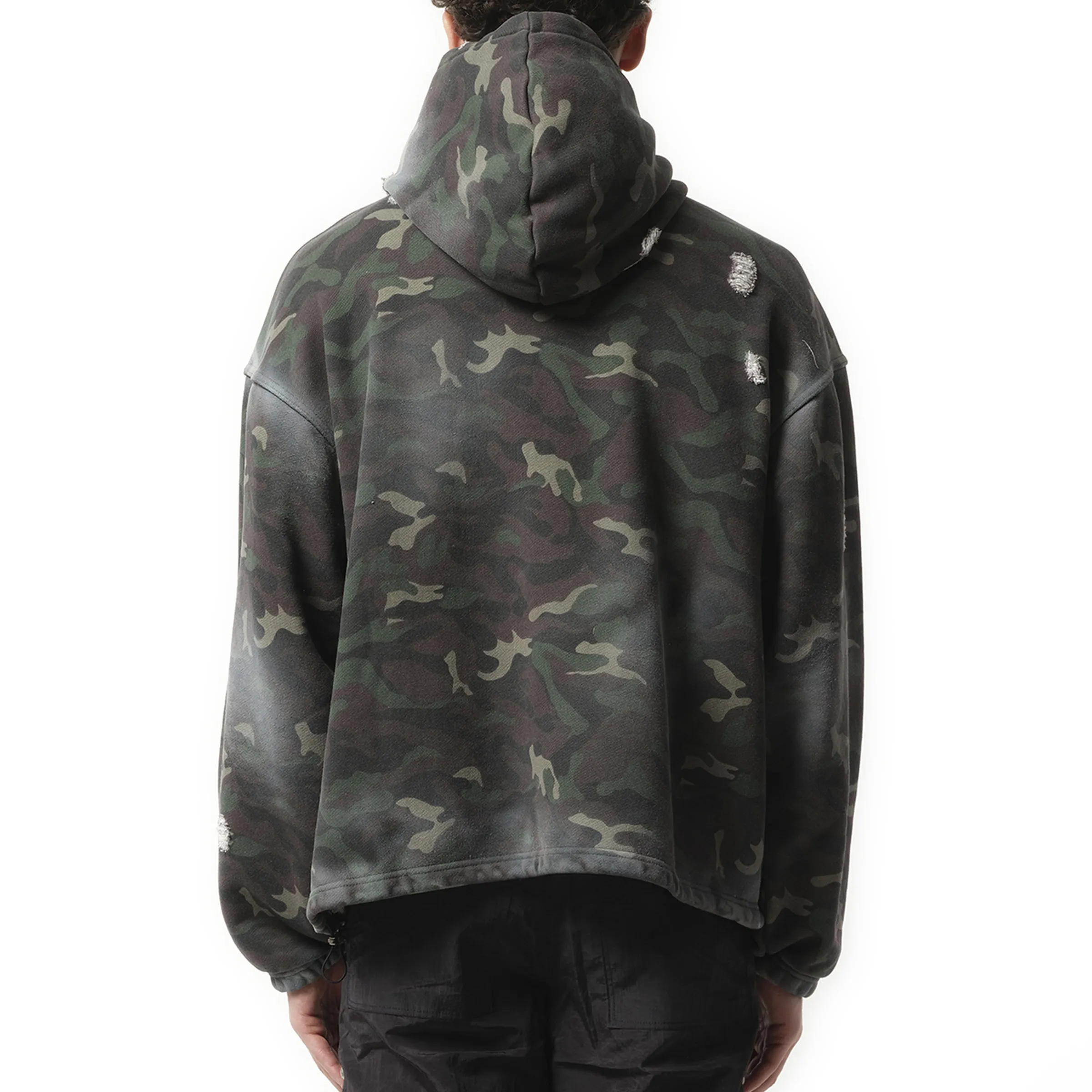 Sprayed Camoflage Rock Hoodie in Camo