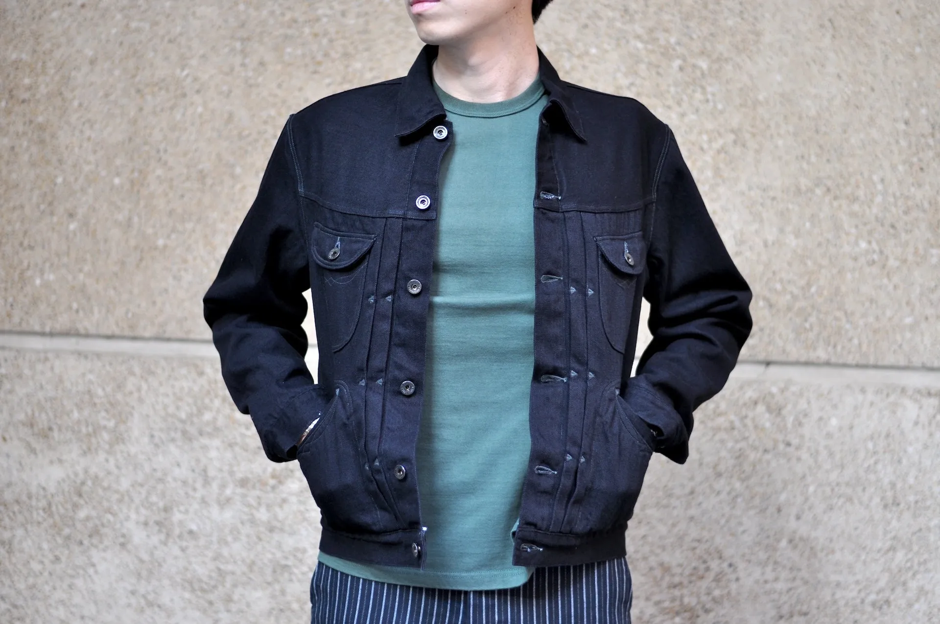Stevenson Overall Co. "Stockman" Cowboy Jacket (Black Denim)