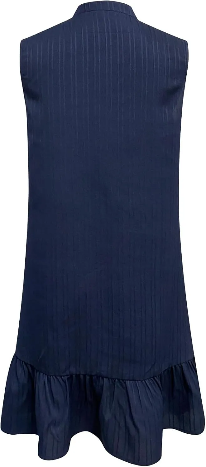Summer Dress for Women 2025 Trendy A-Line Flowy Ruffle Mini Sundress Casual Loose Fit Sleeveless V Neck Beach Dresses