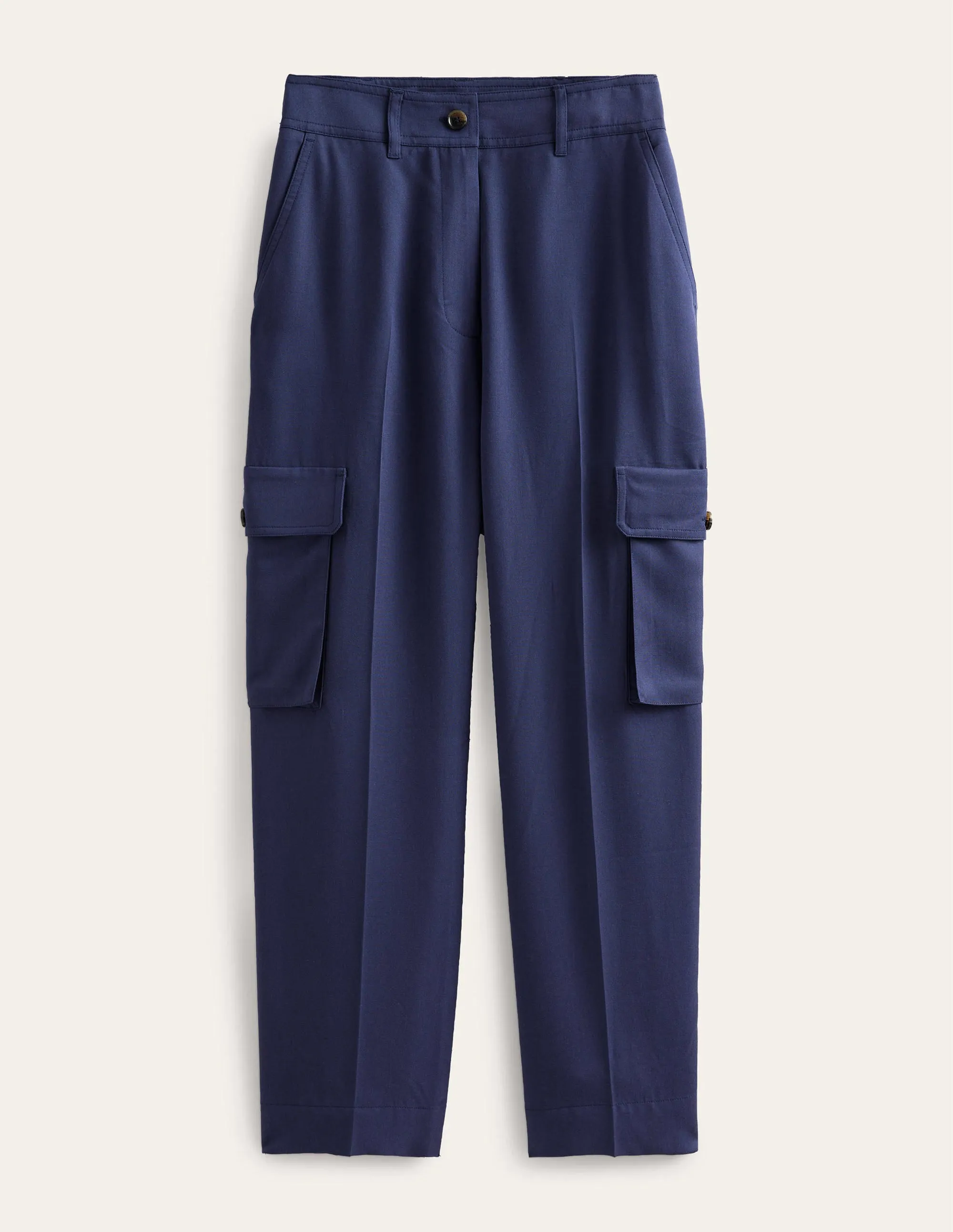 Tencel Cargo Trousers-Night Blue